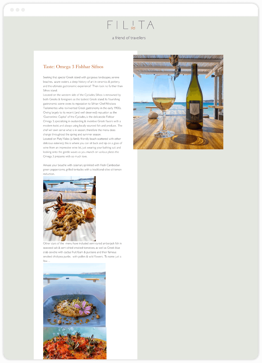Filita Travel Website3